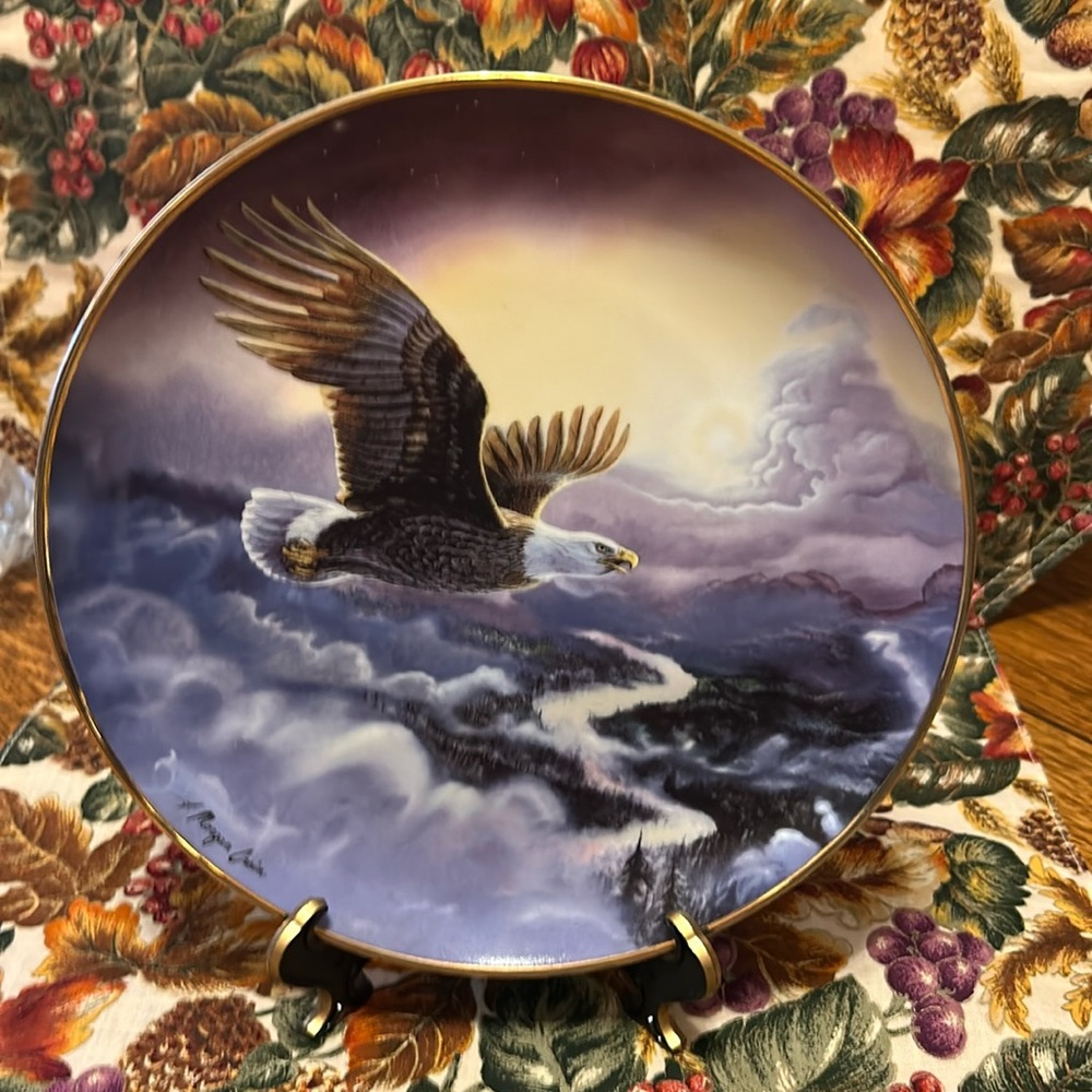 Vintage Porcelain “Dawn of the Eagle” by Tom M. Crain Collectors Limited Edition